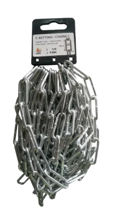 Ledent ketting korte schakel c-20 gesmeed 5 m