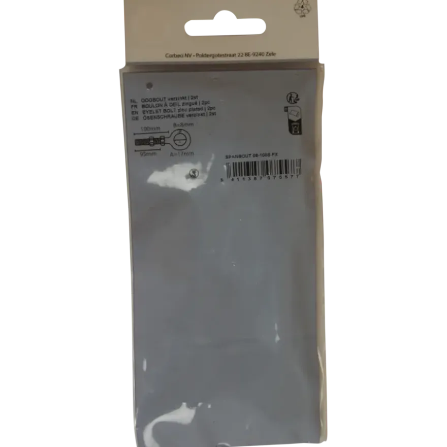 Ledent oogbout verzinkt M8x100 mm (2 stuks)