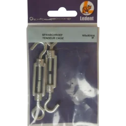 Ledent spanwartel haak/oog verzinkt 5 mm (2 stuks)