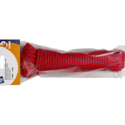 Ledent touw gevlochten pp rood/blauw/groen Ø6 mm / 20 m