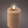 LED kaars wax bruin