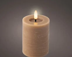 LED kaars wax bruin