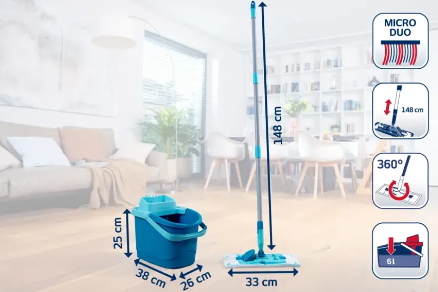 Leifheit Power Clean Micro Duo dweil M compleet 33 cm