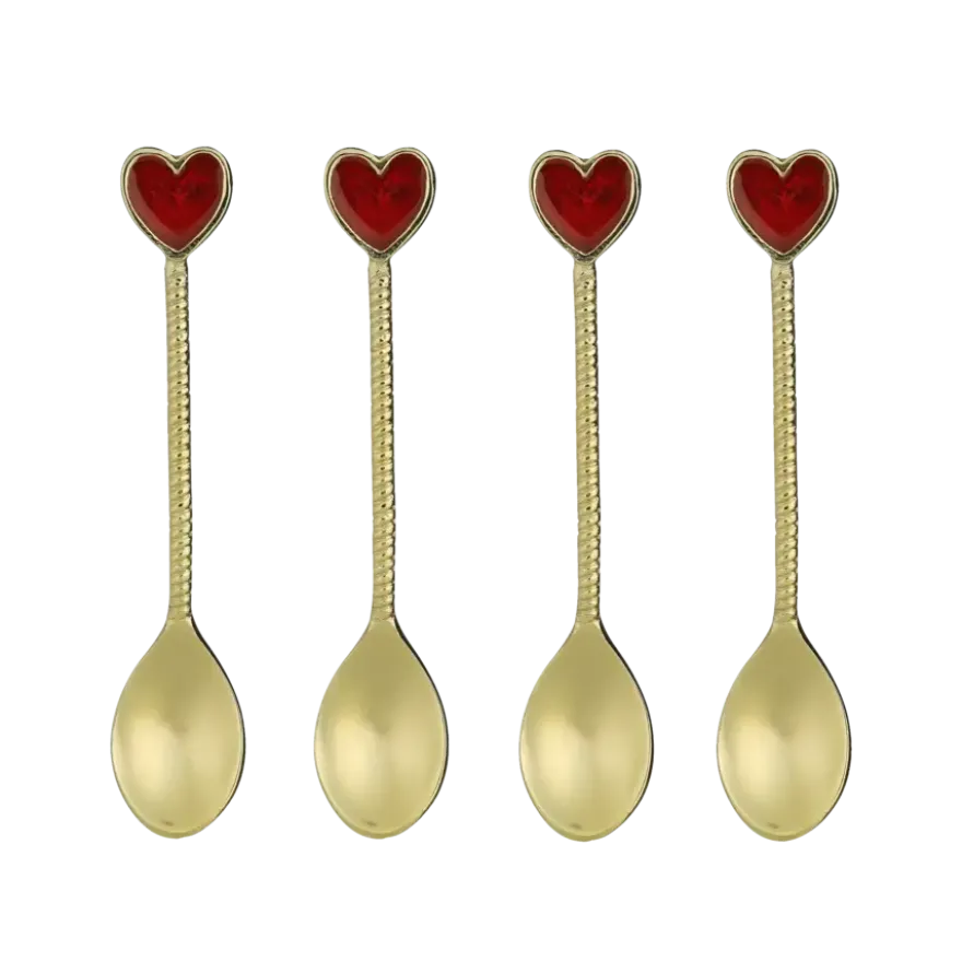 Lepel hart goud 4 stuks - l13xb2,5cm