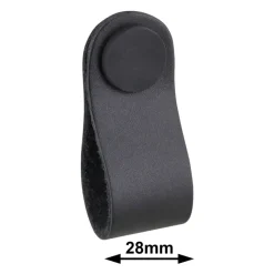 Leren knop Damian zwart 28mm