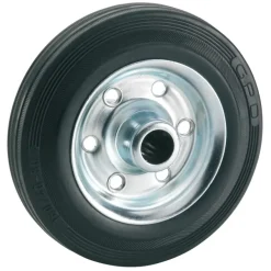 Los wiel rubber 100mm met as 12mm tot 70kg
