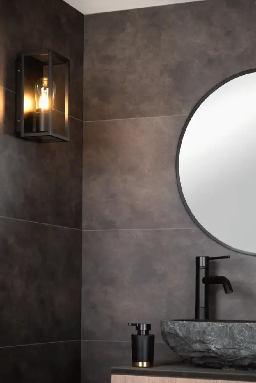 Lucide badkamer wandlamp Carlyn zwart