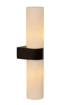 Lucide badkamer wandlamp 2-lichts Jesse IP44 zwart