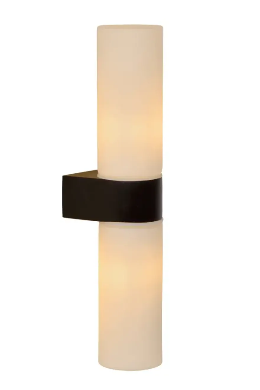 Lucide badkamer wandlamp 2-lichts Jesse IP44 zwart
