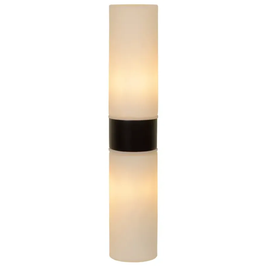Lucide badkamer wandlamp 2-lichts Jesse IP44 zwart