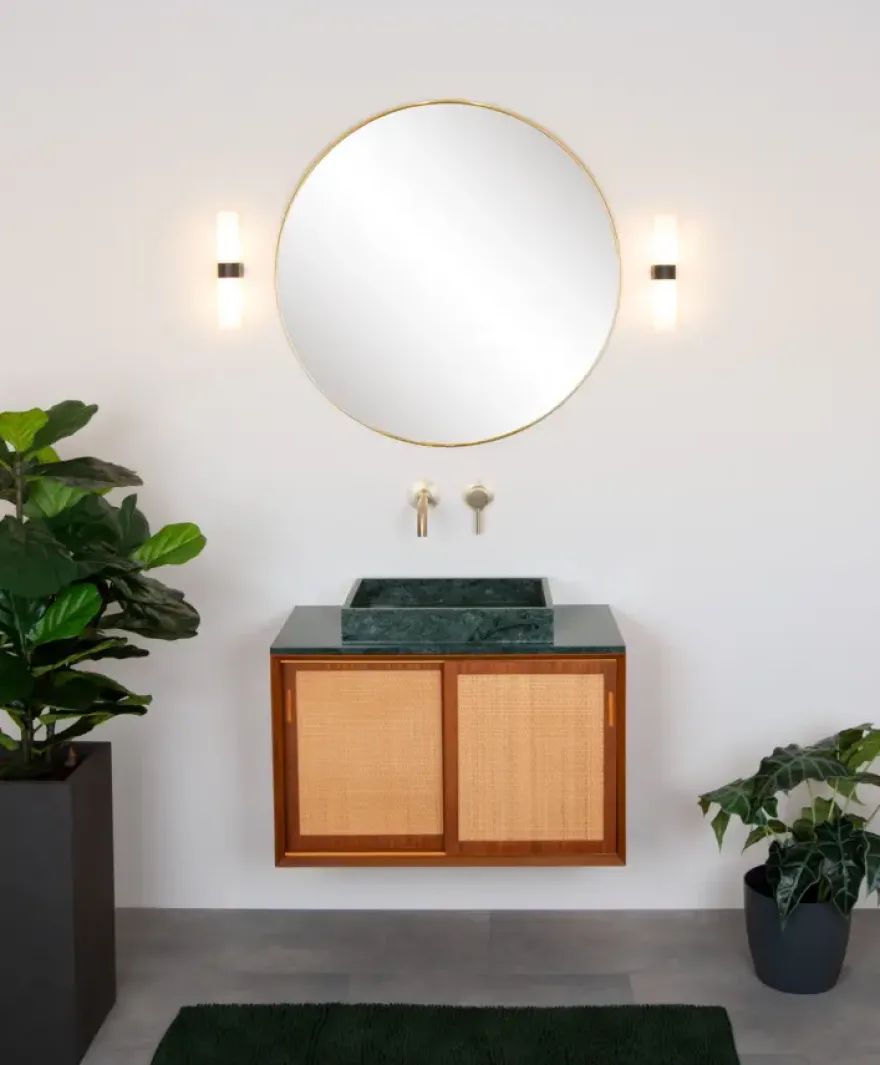 Lucide badkamer wandlamp 2-lichts Jesse IP44 zwart