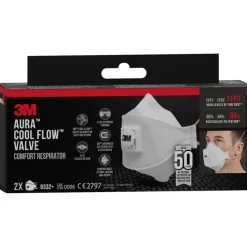 3M fijn stof masker vouwbaar met uitademventiel 9332C1 2 stuks