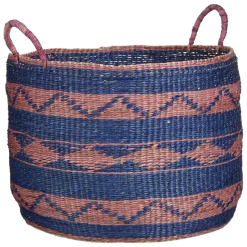 Mand rond blauw - h36xd49cm