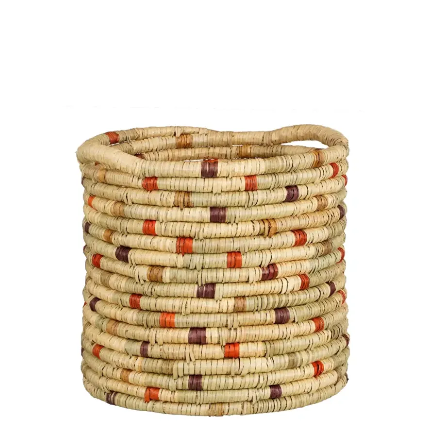 Mand rond geblokt h32xd33 cm