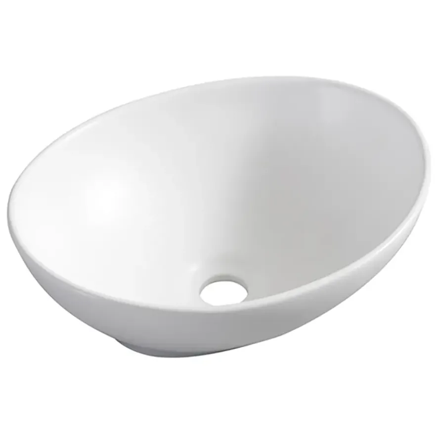 Marho Ablua waskom ovaal 40 x 33 x 14,5 cm keramiek mat wit