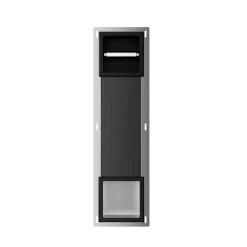 Marho Delya toiletrolhouder zonder klep en reserverolhouder inbouw mat zwart