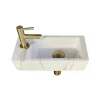 Marho fonteinset compleet links Ondine S mini wit + geborsteld messing