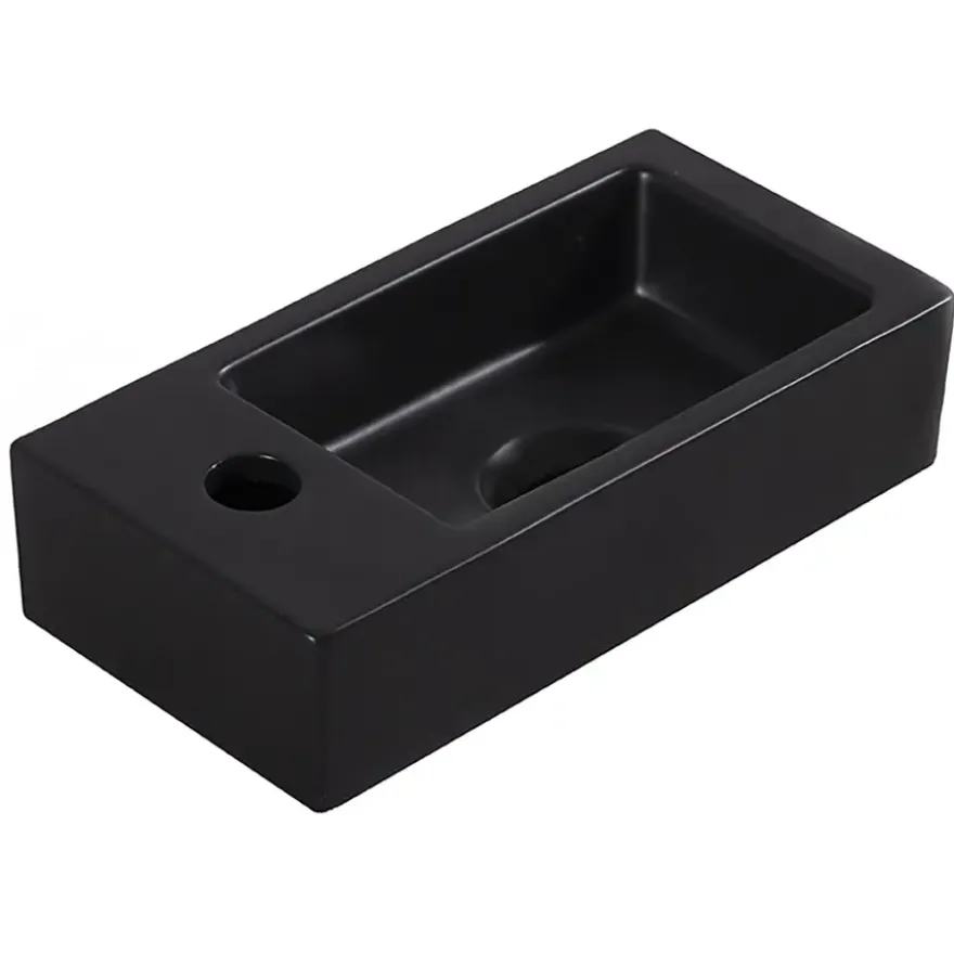 Marho fonteinset compleet links Ondine S mini zwart + geborsteld messing