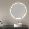 Marho Mavri badkamerspiegel verlichting dimbaar mat zwart Ø 100 cm