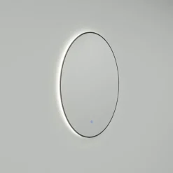 Marho Mavri badkamerspiegel verlichting dimbaar mat zwart Ø 100 cm