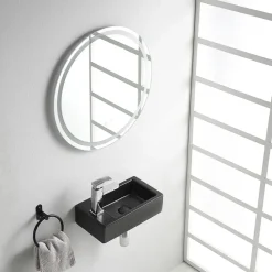 Marho Ondine fontein toilet M links mat zwart keramiek