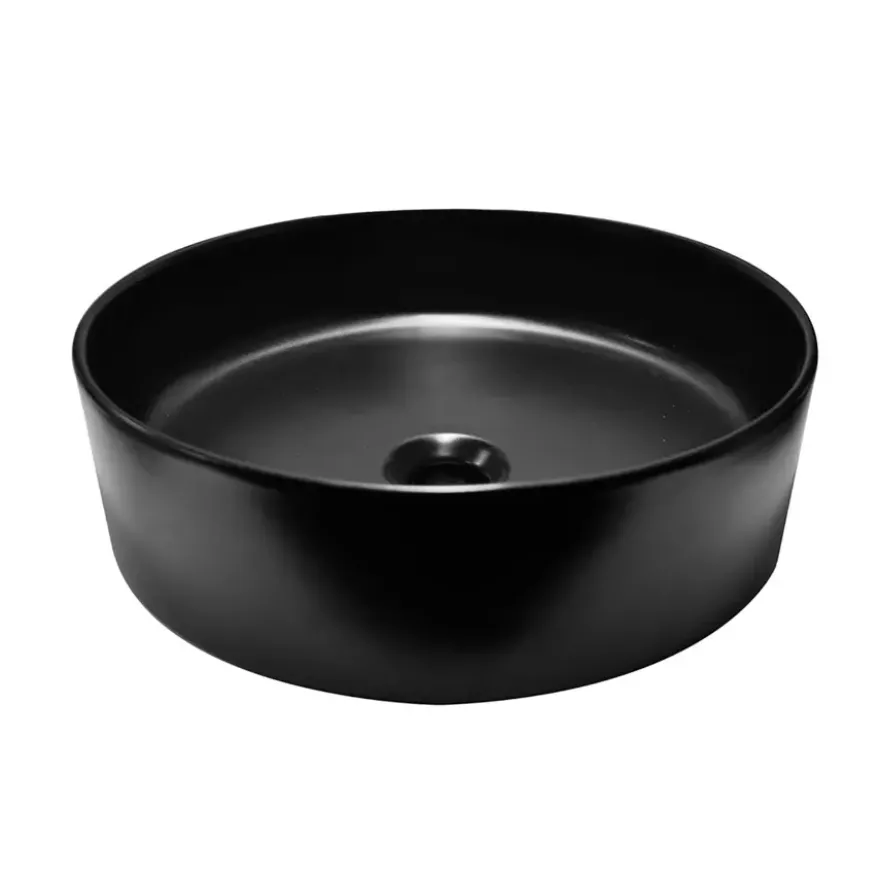 Marho Qira waskom rond 40 x 12 cm keramiek mat zwart