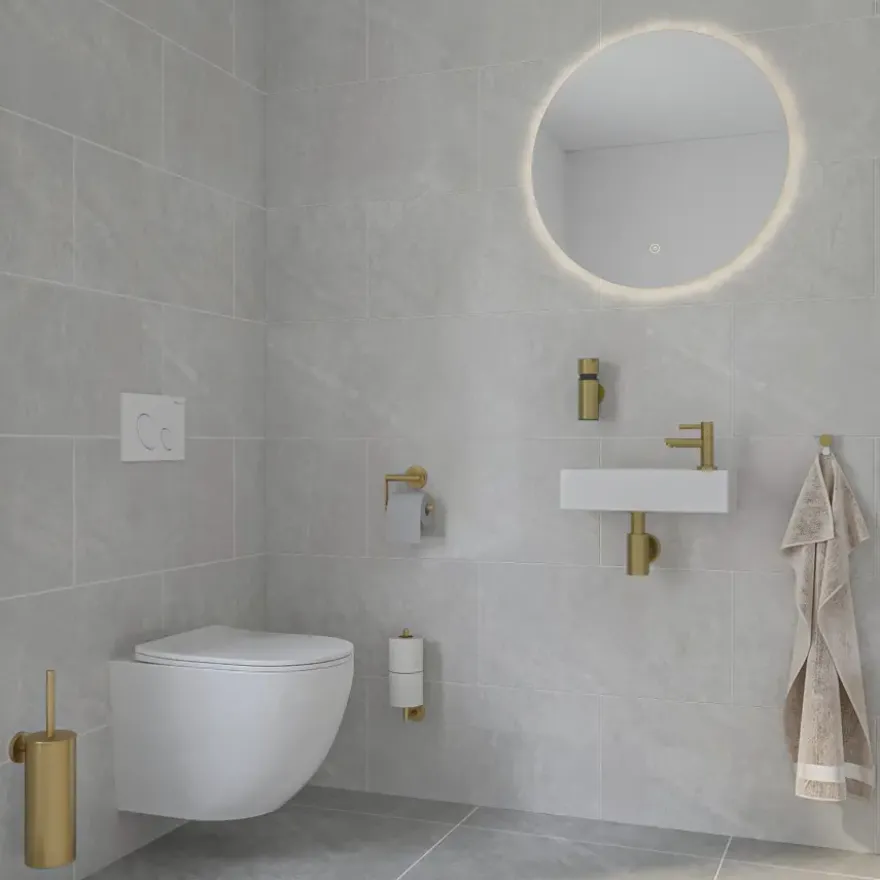 Marho Toiletborstelhouder Luxor geborsteld messing