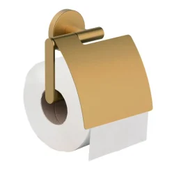 Marho Toiletrolhouder Luxor met klep geborsteld messing