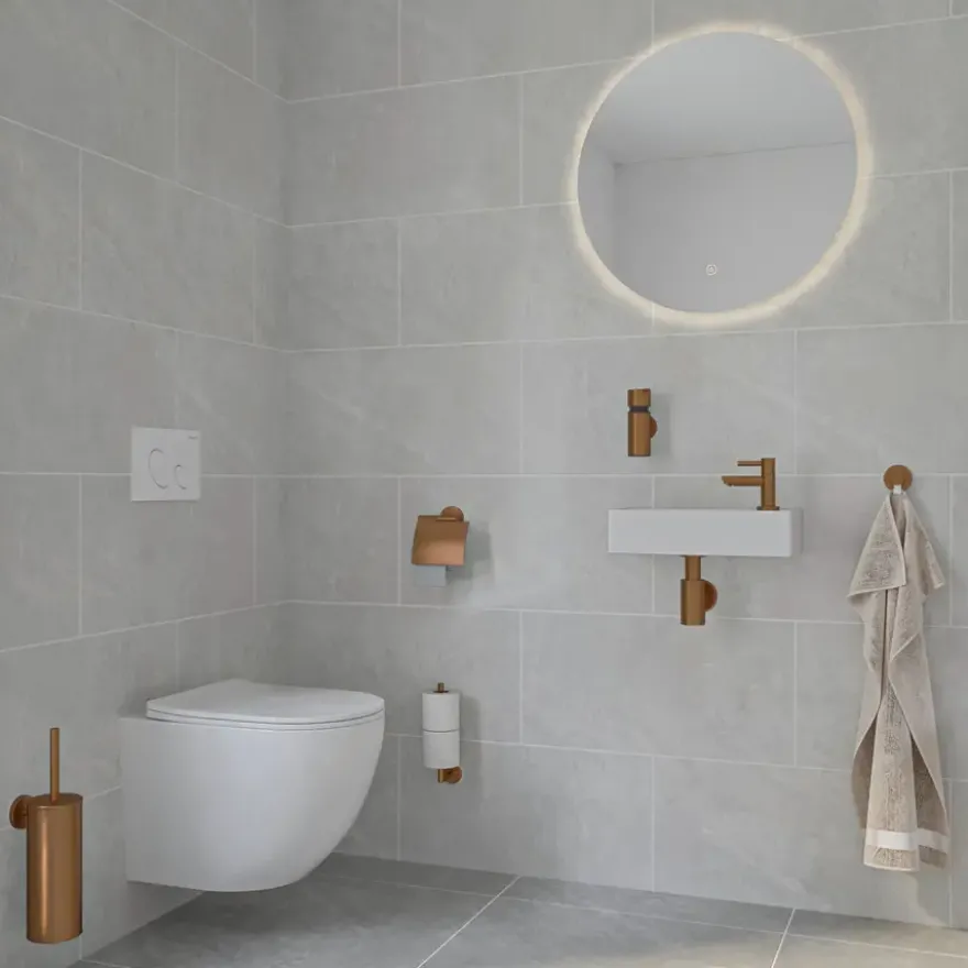 Marho Toiletrolhouder Luxor met klep brons koper
