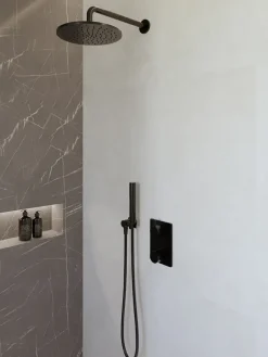 Marho Valdra regendouche set inbouw met thermostaatkraan 25 cm mat zwart