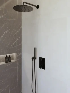Marho Valdra regendouche set inbouw met thermostaatkraan 30 cm mat zwart