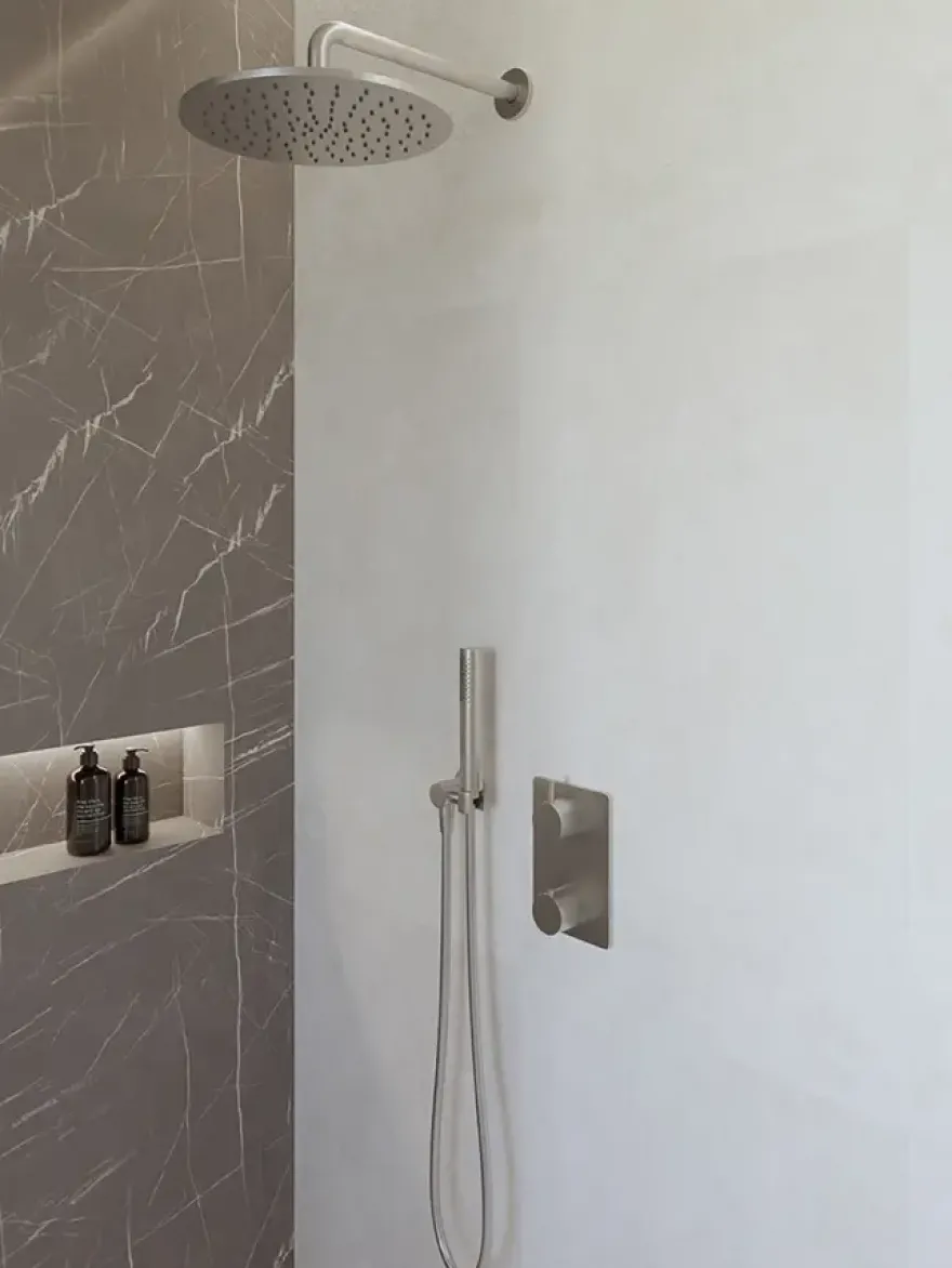 Marho Valdra regendouche set inbouw met thermostaatkraan 30 cm geborsteld staal