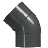 Martens bocht 45° PVC antraciet verjongd 80x80 mm