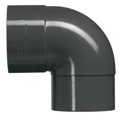 Martens bocht 90° PVC antraciet verjongd 80x80 mm