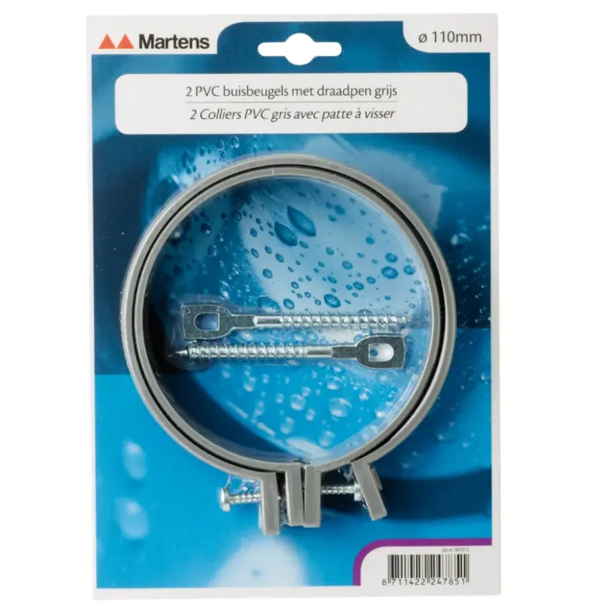 Martens ophangbeugel met pen 110 mm grijs 2 stuks
