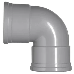 Martens PVC bocht 90° grijs 2x manchet 125 mm