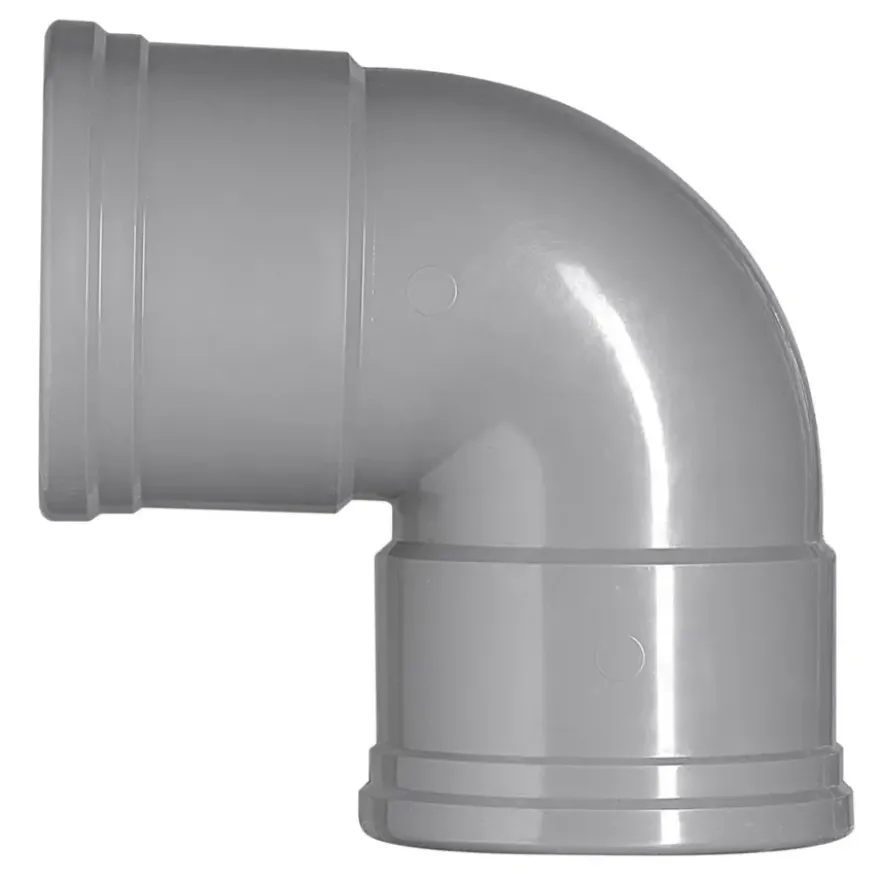 Martens PVC bocht 90° grijs 2x manchet 110 mm