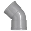 Martens PVC bocht 45° grijs 2x manchet 125 mm