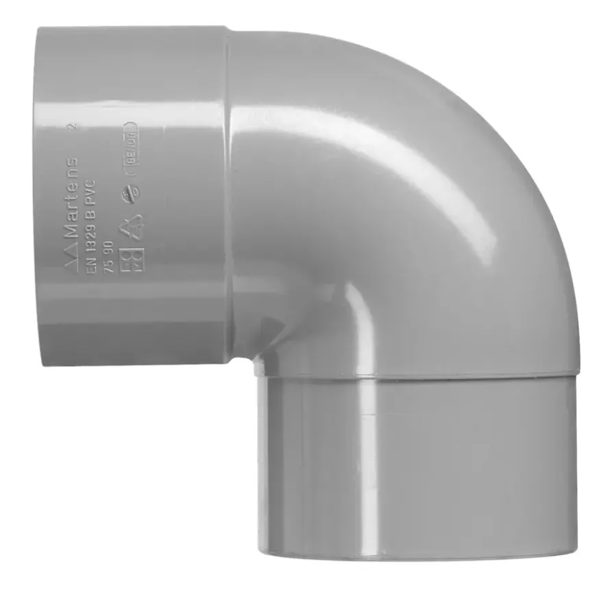 Martens PVC bocht 90° grijs 1x mof 40 mm