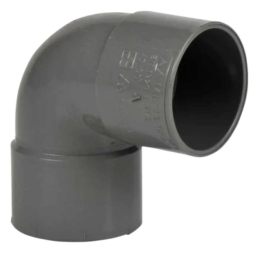 Martens PVC bocht 90° grijs 2x mof 40 mm