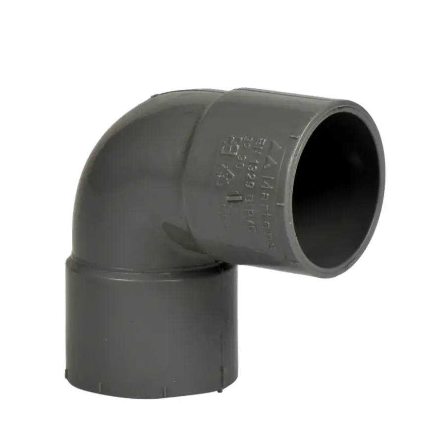 Martens PVC bocht 90° grijs 2x mof 32 mm
