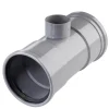 Martens T-stuk 90° PVC grijs 2x schuifmof 1x lijmverbinding 110x50x110 mm