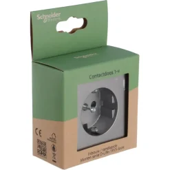 Merten D-Life Inbouw Stopcontact Enkel RA RVS