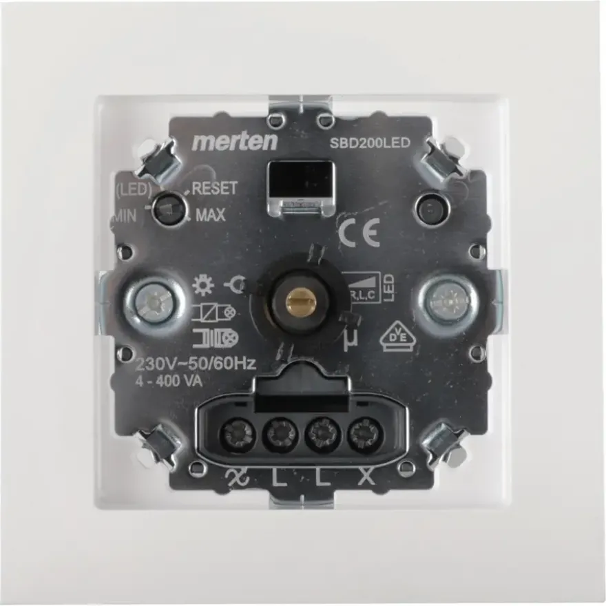 Merten inbouw dimmer led/gloei/halogeen 4-400 watt