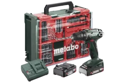 Metabo 18V accuboormachine BS18 incl. 2 accu's 2.0Ah + lader en accessoire-set in koffer