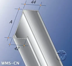Metalen metalstud wand-/scheidingsprofiel staander 260 cm 45 mm