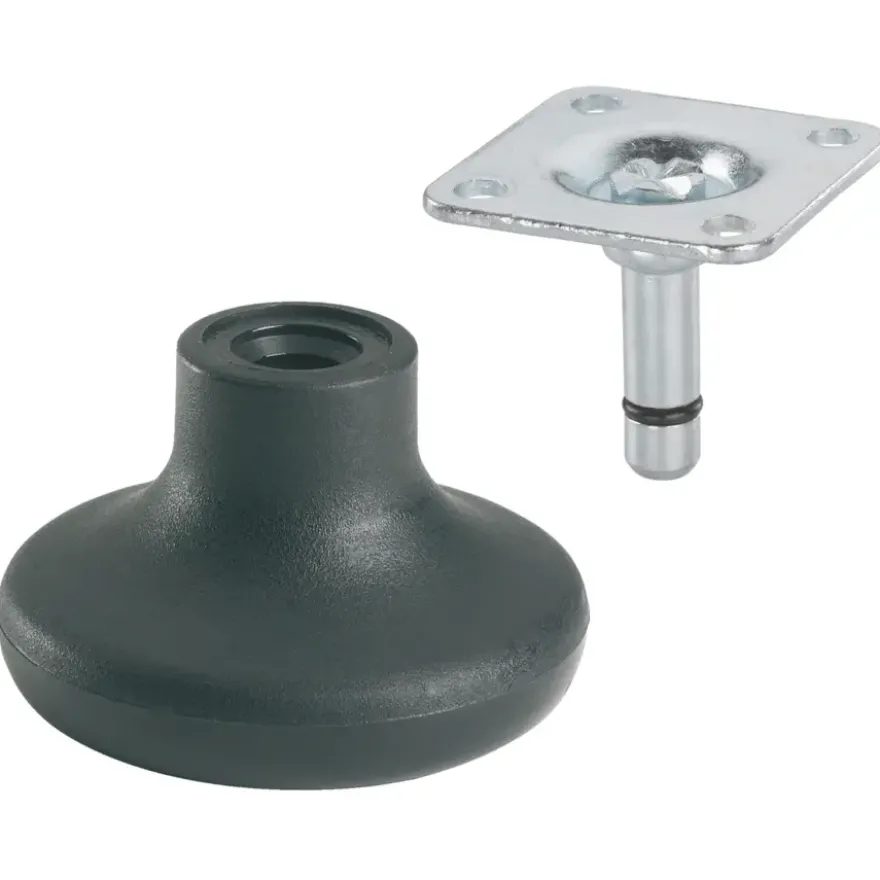 Meubelglijder plastic met plaatbevestiging 42mm tot 20kg