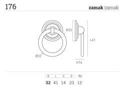Meubelgreep ring Isa 32MM antiek brons