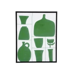 Muurdecoratie canvas groen - l40xb50xh3,5cm