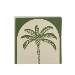 Muurdecoratie palmboom groen - l12xb12xh1,5cm